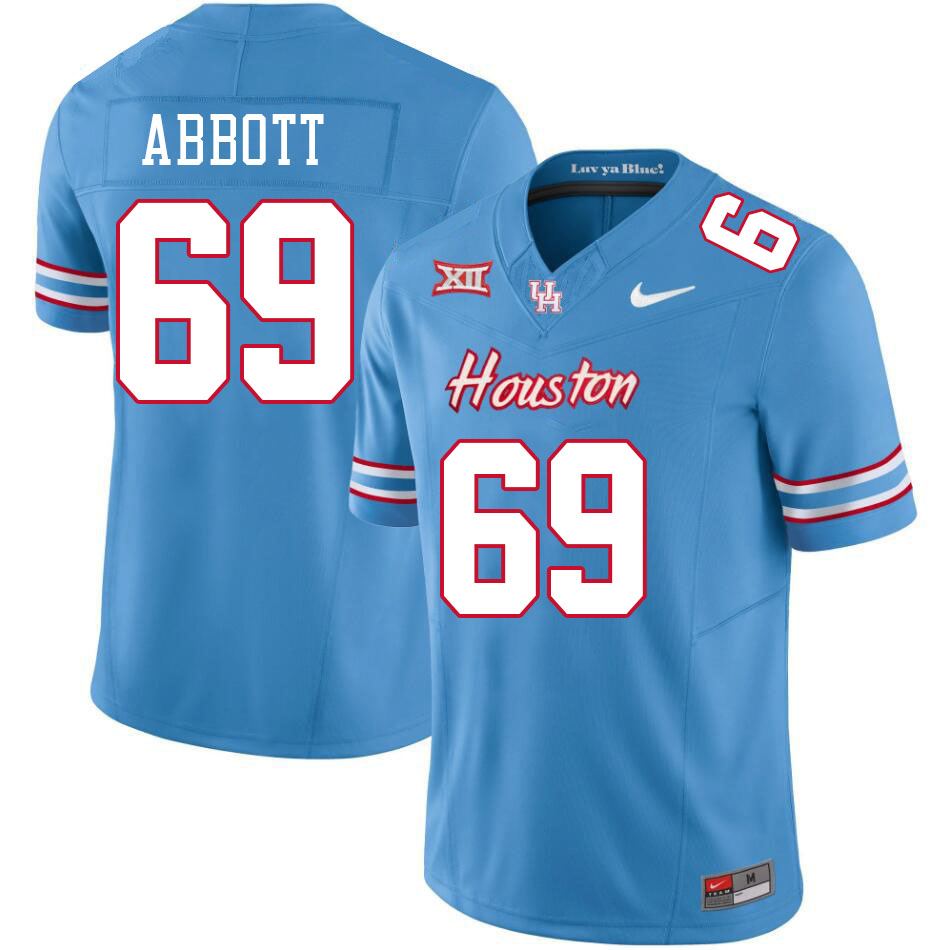 Men #69 Alex Abbott Houston Cougars College Football Jerseys Stitched-Oilers